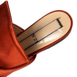 Pre Owned Nº21 Copper Satin Knot Mule Flats Size 39.5