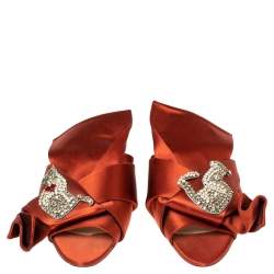 Pre Owned Nº21 Copper Satin Knot Mule Flats Size 39.5