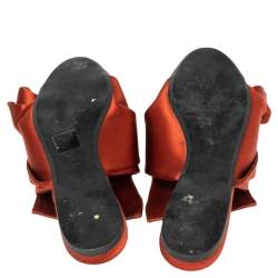 Pre Owned Nº21 Copper Satin Knot Mule Flats Size 39.5