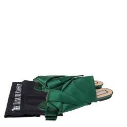 مملوكة مسبقًا N°21 Green Satin Knot Mule Slide Sandals Size 40