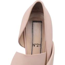 N° 21 Beige Leather Abstract Bow Pointed Toe Pumps Size 39