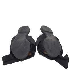 Pre Owned N21 Black Satin Knot Flat Sandals Size 39