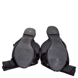 Pre Owned حذاء مولز أن21 فلات عقدة ساتان أسود مقاس 40.5