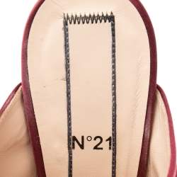 Pre Owned N°21 Burgundy Satin Ronny Pleated Mules Size 39