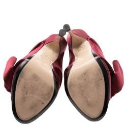 Pre Owned N°21 Burgundy Satin Ronny Pleated Mules Size 39