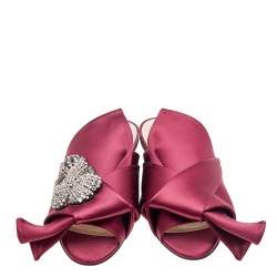 Pre Owned حذاء فلات باليه Nº21 ساتان مزخرف كريستال مقاس 39