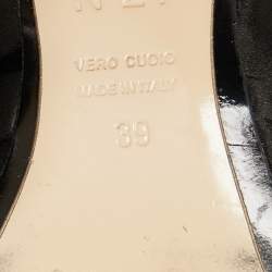 Pre Owned صندل إن 21 ساتان أسود بعقدة مقاس 39