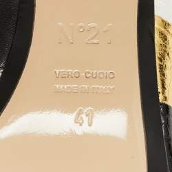 Pre Owned Nº21 Multicolor Python And Leather Knot Mule Size 41