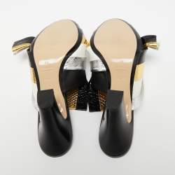 Pre Owned Nº21 Multicolor Python And Leather Knot Mule Size 41