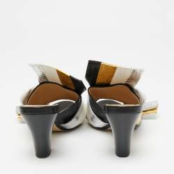 Pre Owned Nº21 Multicolor Python And Leather Knot Mule Size 41