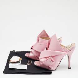 Nº21 Pink Satin Raso Knotted Mules Size 37