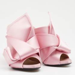 Nº21 Pink Satin Raso Knotted Mules Size 37