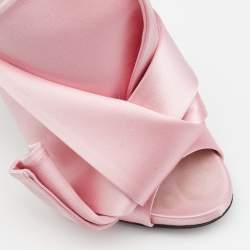 Nº21 Pink Satin Raso Knotted Mules Size 37