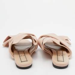 Pre Owned Nº21 Beige Leather Knot Flats Size 40