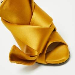 Pre Owned N°21 Mustard Pleated Satin Ronny Mules Size 37
