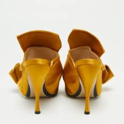 Pre Owned N°21 Mustard Pleated Satin Ronny Mules Size 37