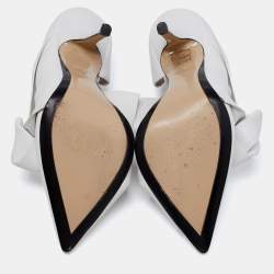 Pre Owned N°21 White Leather Tundra Knotted Pointed-Toe D'orsay Pumps Size 36
