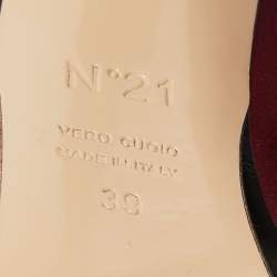 Pre Owned N°21 Burgundy Satin Ronny Pleated Mules Sandals Size 39
