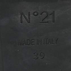 Pre Owned Nº21 Green Satin Knot Flat Mules Size 39