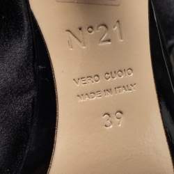 Nº21 Black Satin Raso Knot Mules Size 39