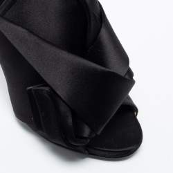 Nº21 Black Satin Raso Knot Mules Size 39