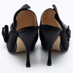 Nº21 Black Satin Raso Knot Mules Size 39