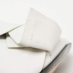 Pre Owned Nº21  White Leather Raso Knot Mules Size 37