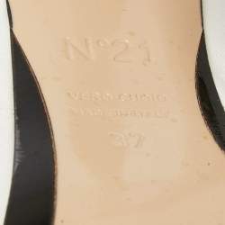 Pre Owned Nº21  White Leather Raso Knot Mules Size 37