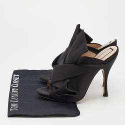 Pre Owned N°21 Black Satin Ronny Pleated Open Toe Mules Size 39