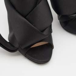 Pre Owned N°21 Black Satin Ronny Pleated Open Toe Mules Size 39