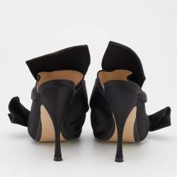 Pre Owned N°21 Black Satin Ronny Pleated Open Toe Mules Size 39