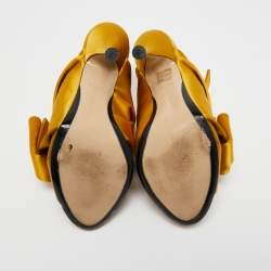 N21 Yellow Satin Ronny Mule Slides Size 41