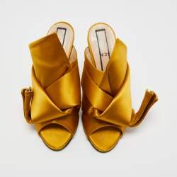 N21 Yellow Satin Ronny Mule Slides Size 41
