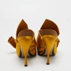 N21 Yellow Satin Ronny Mule Slides Size 41