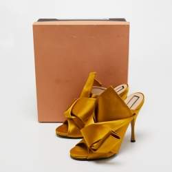 N21 Yellow Satin Ronny Mule Slides Size 41