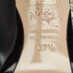 N21 Black/White Python Embossed and Leather Mule Sandals Size 37.5
