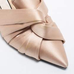 Nº21 Cream Satin Knotted Slide Mules Size 38