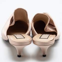 Nº21 Cream Satin Knotted Slide Mules Size 38