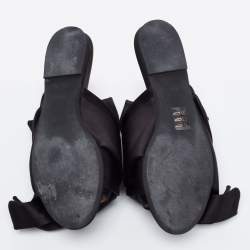 N21 Black Satin Embellished Raso Knot Flat Slides Size 37
