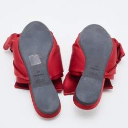 N21 Red Satin Raso Knot Flat Slides Size 37