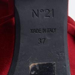 N21 Red Satin Raso Knot Flat Slides Size 37