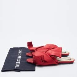 N21 Red Satin Raso Knot Flat Slides Size 37