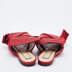 N21 Red Satin Raso Knot Flat Slides Size 37