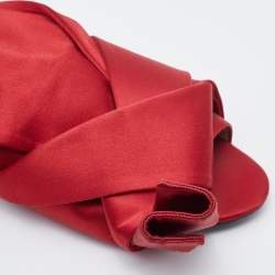 N21 Red Satin Raso Knot Flat Slides Size 37