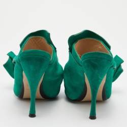 Nº21 Green Suede Raso Knotted Mules Size 37