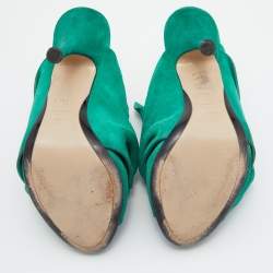 Nº21 Green Suede Raso Knotted Mules Size 37