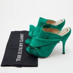 Nº21 Green Suede Raso Knotted Mules Size 37