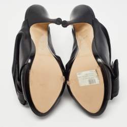N21 Black Leather Raso Knot Mules Size 37