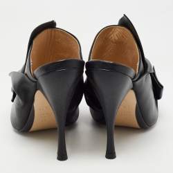 N21 Black Leather Raso Knot Mules Size 37
