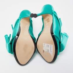 N21 Green Satin Knot Slide Mules Size 39 